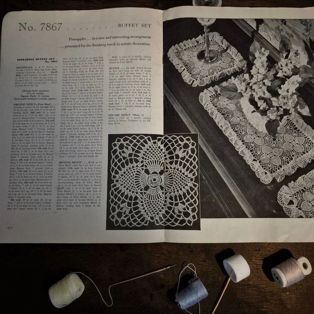 Vintage Pineapples‎ on Parade Crochet Pattern Book Coats & Clarks 1948